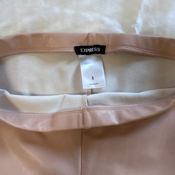 Express Faux Leather Leggings – Light Blush Pink, Size S - Picture 4 of 7